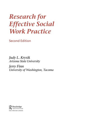 Research for Effective Social Work Practice