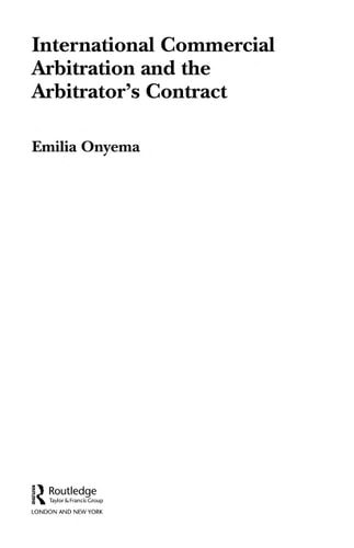 International commercial arbitration and the arbitrator's contract