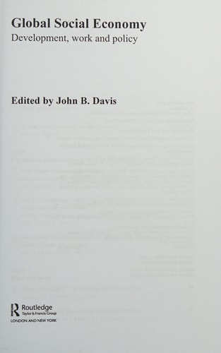 Global Social Economy: Development, Work and Policy