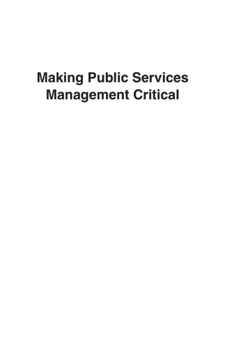 Making Public Services Management Critical