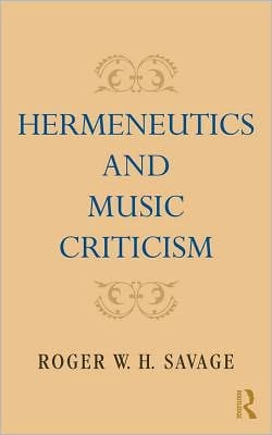 Hermeneutics and music criticism