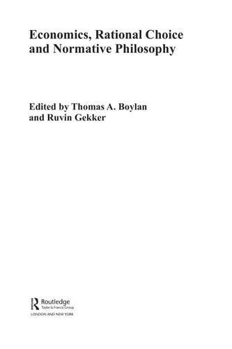 Economics, Rational Choice, and Normative Philosophy