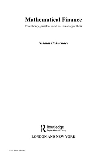 Mathematical Finance: Core Theory, Problems and Statistical Algorithms