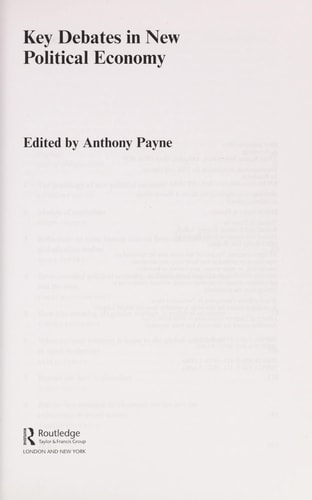 Key Debates in New Political Economy