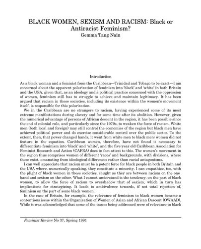 Feminist Review: No. 37