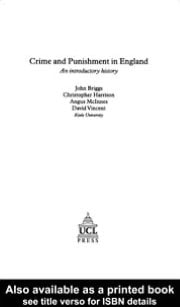 Crime and Punishment in England: An Introductory History