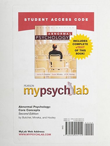 MyPsychLab with Pearson eText Student Access Code Card for Abnormal Psychology