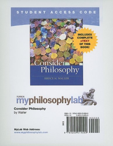 MyPhilosophyLab with Pearson eText Student Access Code Card for Consider Philosophy