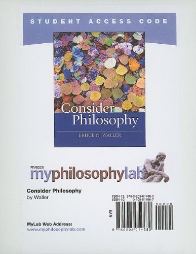 MyPhilosophyLab Student Access Code Card for Consider Philosophy