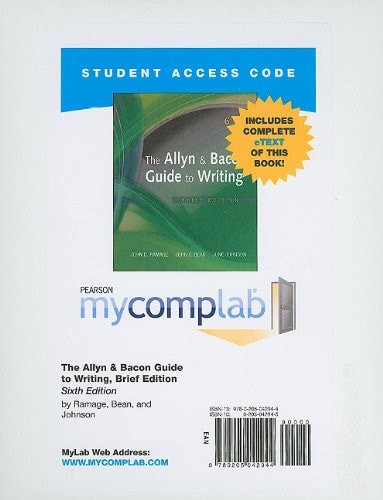 MyCompLab with Pearson eText -- Standalone Access Card -- for The Allyn & Bacon Guide to Writing, Brief Edition (6th Edition)