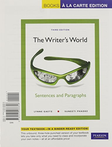 The Writer's World: Sentences and Paragraphs