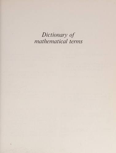 Mathematical Dictionary for Economics and Business Administration