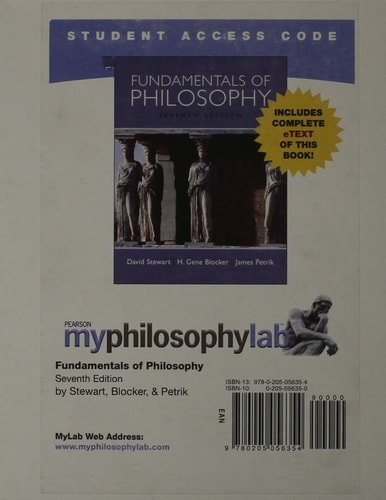 Fundamentals of Philosophy: Myphilosophylab + Pearson Etext Student Access Code Card