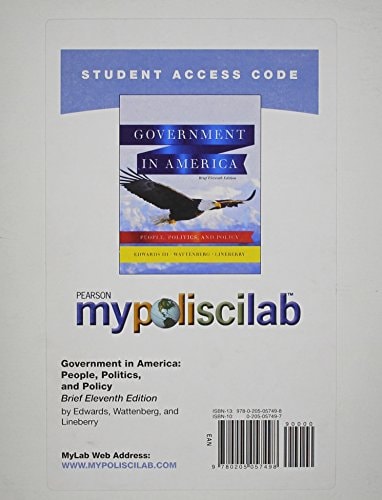 MyPoliSciLab -- Standalone Access Card -- for Government in America: People, Politics, and Policy (Brief and Brief Study Editions) (11th Edition)