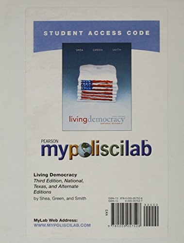 MyPoliSciLab without Pearson eText: Standalone Access Card for Living Democracy