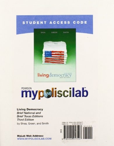 Living Democracy: Brief National and Brief Texas Editions - MyPoliSciLab Student Access Code Card