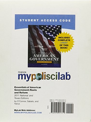 MyPoliSciLab with Pearson eText: Essentials of American & Texas Government