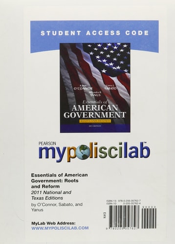 MyPoliSciLab without Pearson eText: Essentials of American & Texas Government: Roots and Reform