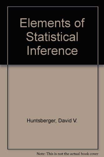Elements of Statistical Inference