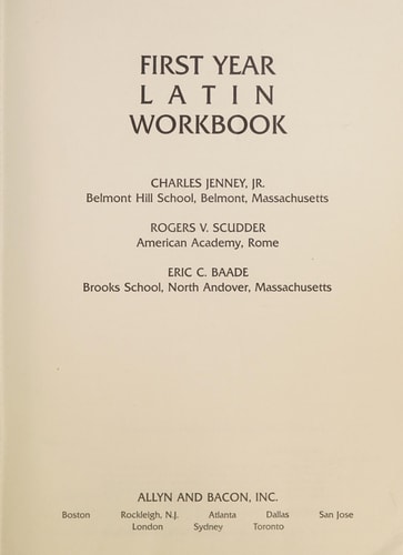 First Year Latin Workbook