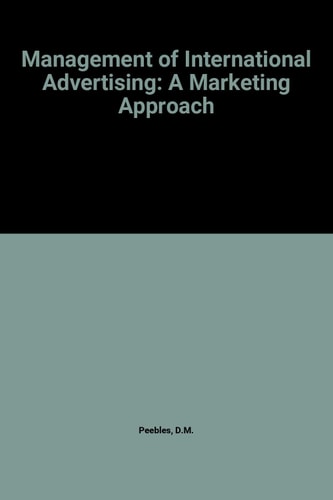 Management of International Advertising: A Marketing Approach