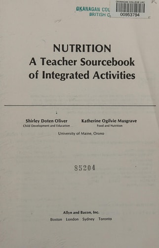 Nutrition: A Teacher Sourcebook of Integrated Activities