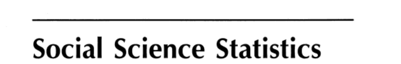 Social Science Statistics