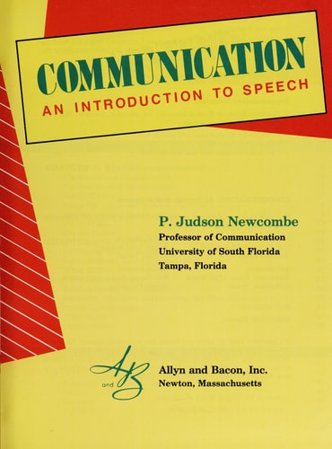 Communication: An Introduction to Speech