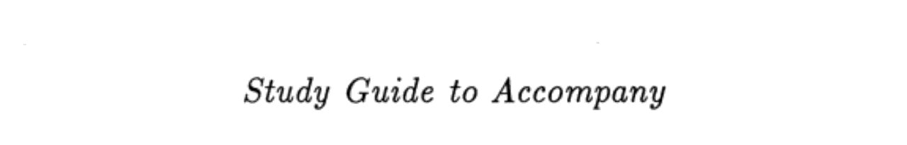 Study Guide to Accompany Applied Statistics