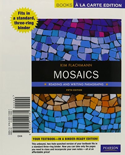 Mosaics: Reading and Writing Paragraphs, Books a la Carte Plus MyWritingLab -- Access Card Package (5th Edition)
