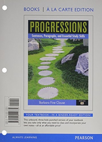 Progressions: Sentences, Paragraphs and Essential Study Skills