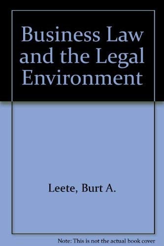 Business Law and the Legal Environment