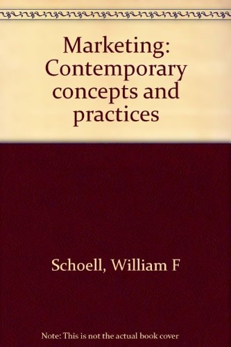 Marketing: Contemporary concepts and practices