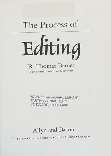 The Process of Editing