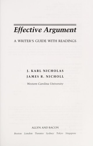Effective Argument: A Writer's Guide With Readings
