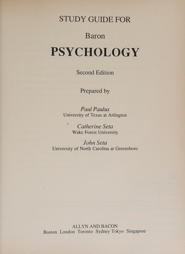 Psychology: Study Guide