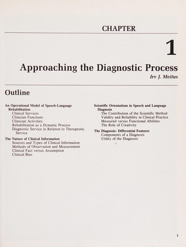 Diagnosis in Speech-Language Pathology