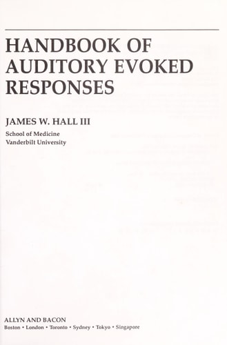 Handbook of Auditory Evoked Responses