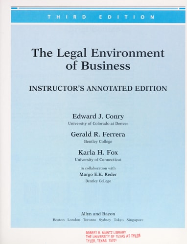 The Legal Environment of Business