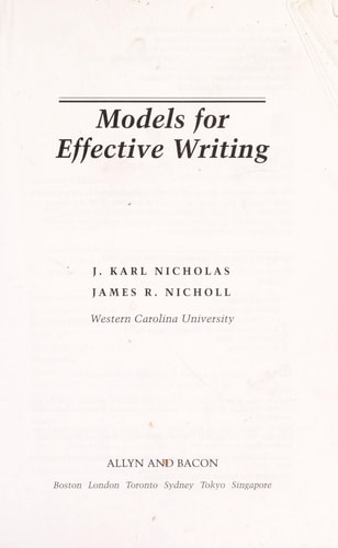 Models for Effective Writing