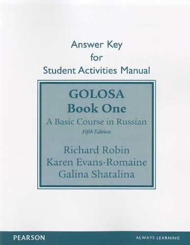 SAM Answer Key for Golosa: A Basic Course in Russian, Book One