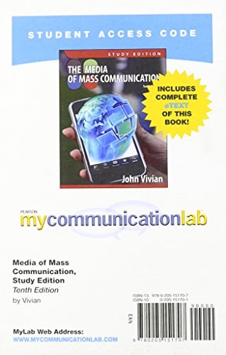 Media of Mass Communication: MyCommunicationLab with Pearson eText Student Access Code Card