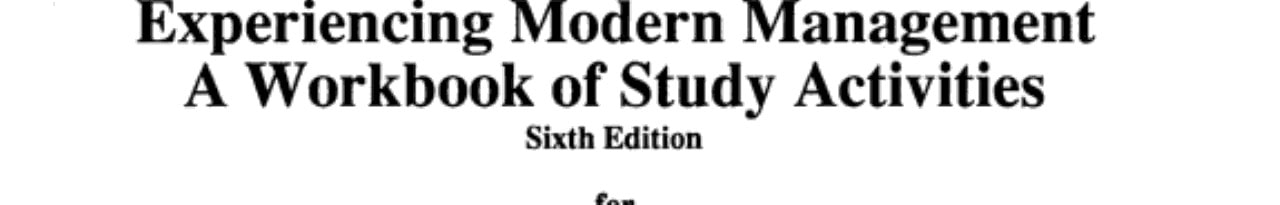 Experiencing Modern Management