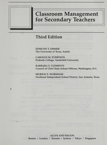 Classroom Management for Secondary Teachers
