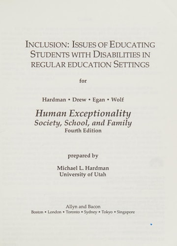 Human Exceptionality: Society, School, and Family