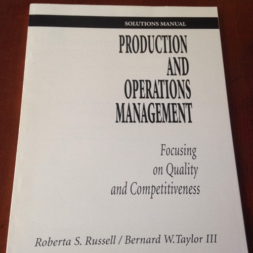 Operations Management: Instructor's Manual