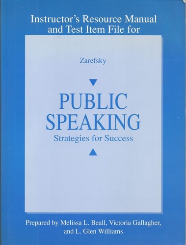 Public Speaking: Instructor's Resource Manual