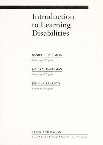 Introduction to Learning Disabilities