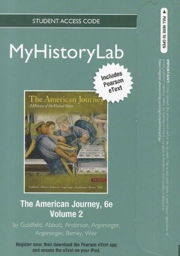 The American Journey Myhistorylab Pegasus Withpearson Etext Student Access Code Card
