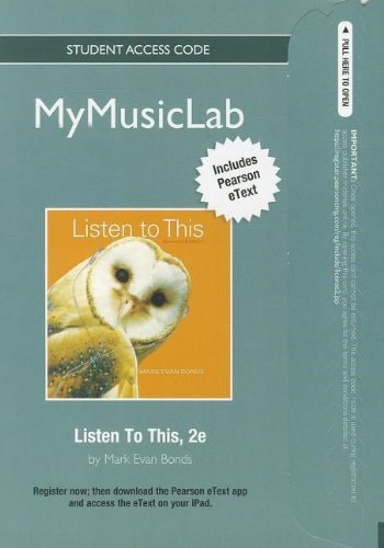 NEW MyMusicLab with Pearson eText: Student Access Card for Listen to This